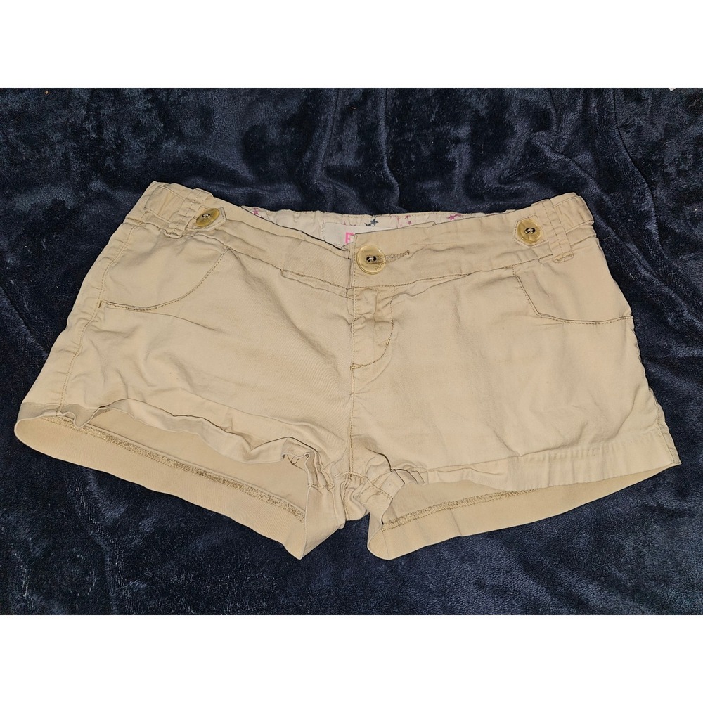 Roxy Womens Khaki Chino Shorts Low Rise Size 9 Tan Cotton Blend Cuffed Beach
